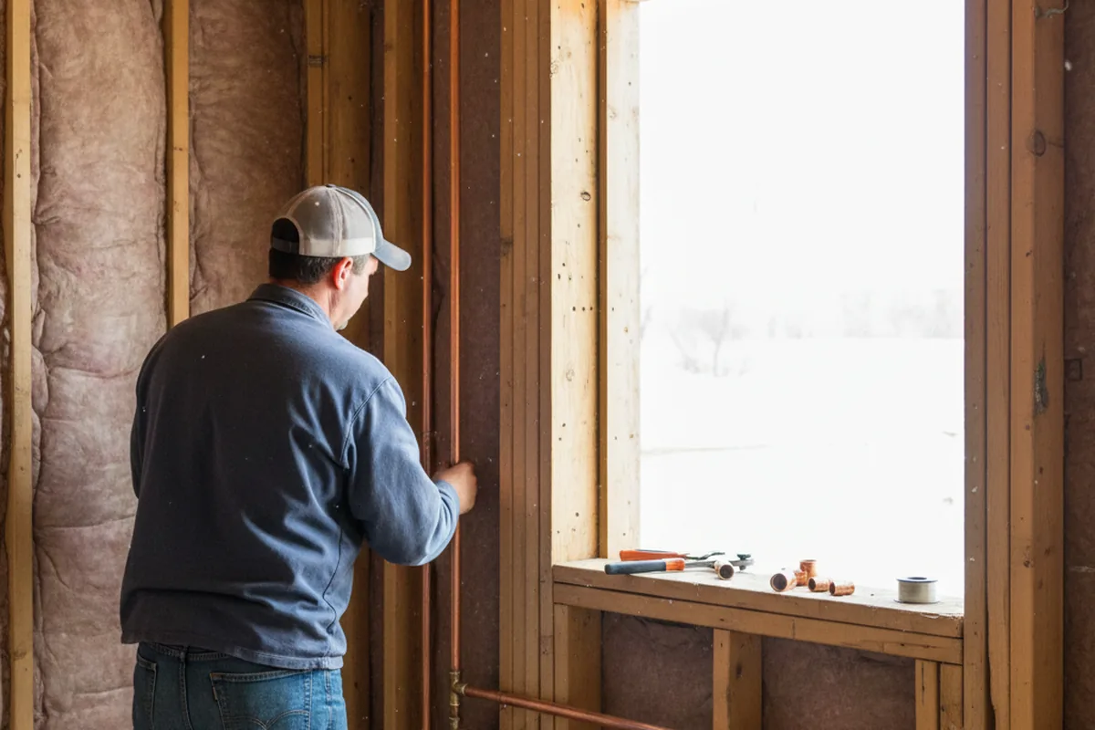 Licensed plumber running new copper supply lines in a New York home