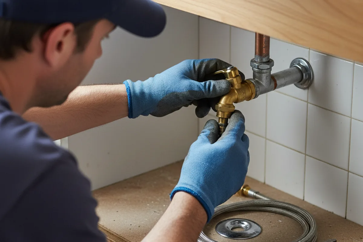 Shutoff valve and fitting work during Burst Pipe Repair in New York